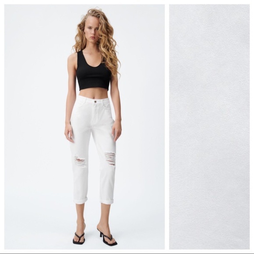 White ripped jeans